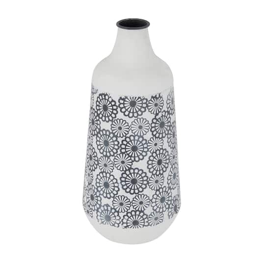 White Iron French Country Vase